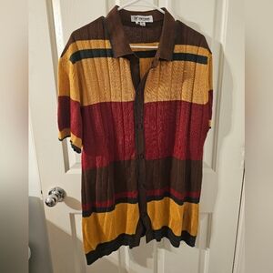 Stacy Adams Men’s Short Sleeve Lapel Collar Knit Sports Shirt Size 2XL